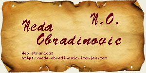 Neda Obradinović vizit kartica
